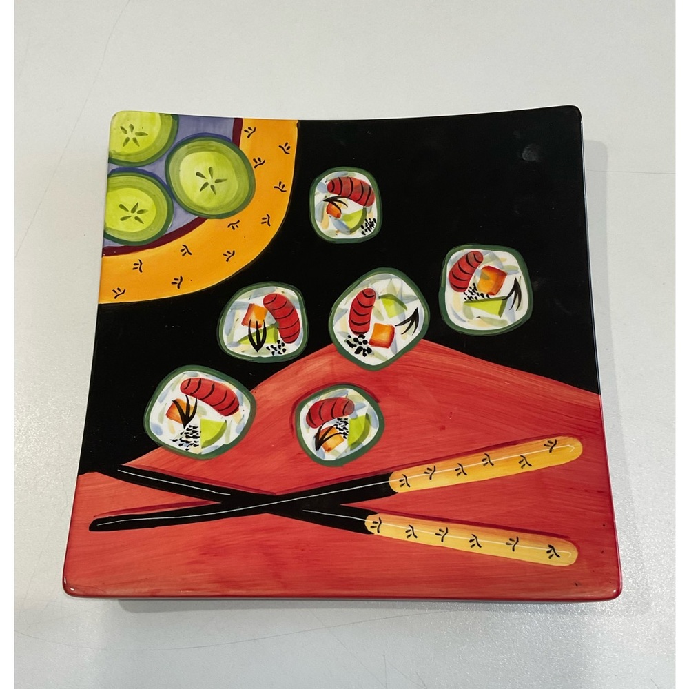 🌱🌱🌱NWOT Mary Naylor Decorative Square Ceramic Wall/Table Plate, 10” x10”
